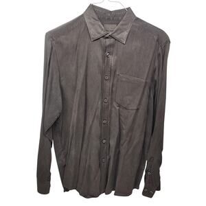 Tommy Bahama Men's Long Sleeve Denim Shirt Charcoal Washed Fade Relaxed Fit